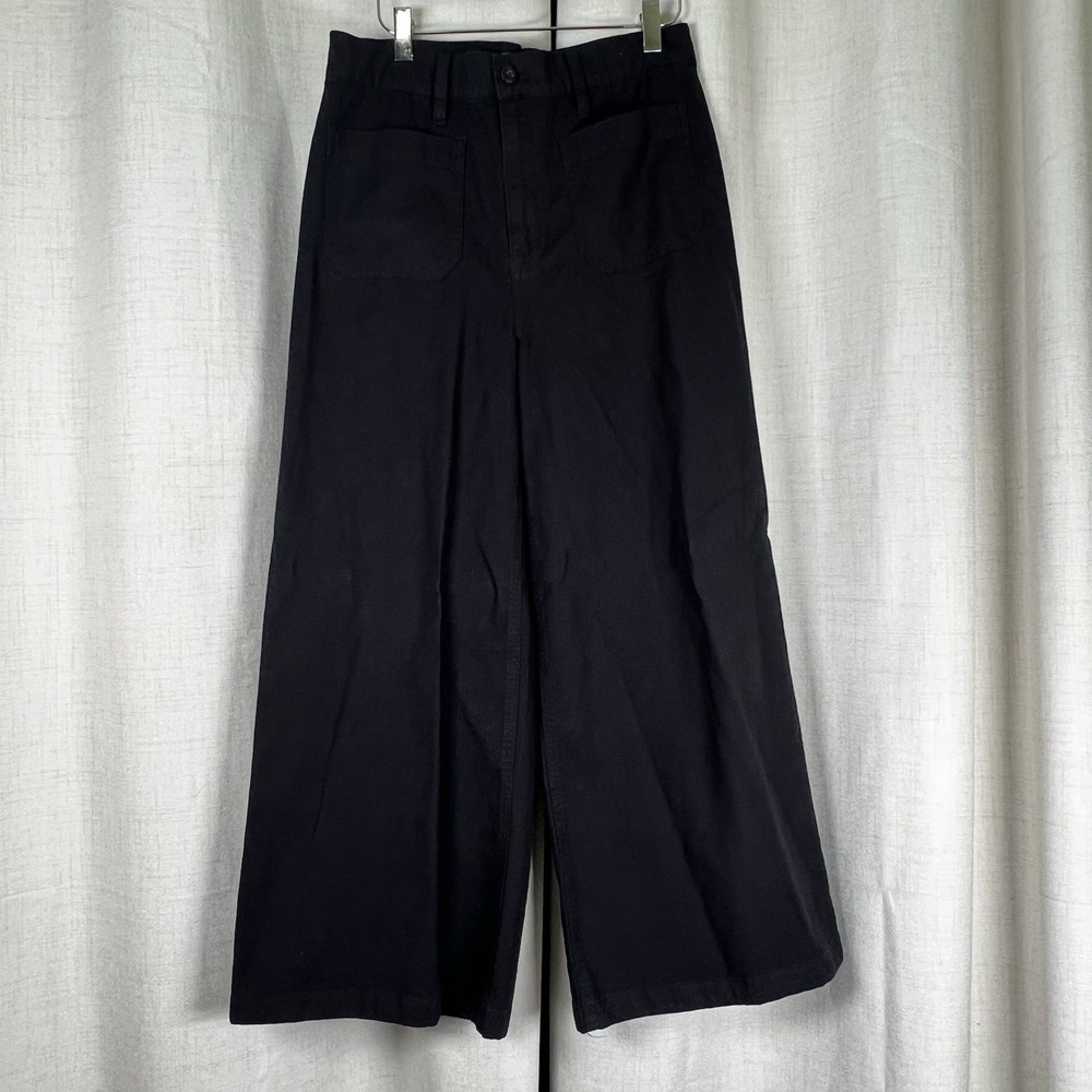 NEW! J Crew Point Sur Black Wide-Leg Cropped Pants Jeans Women's 29T Tall